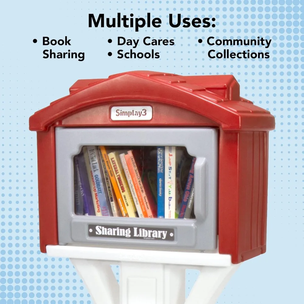 Dig-Free Sharing Library for Indoor or Outdoor Use, Little Library for Neighborhood and School, Made in USA