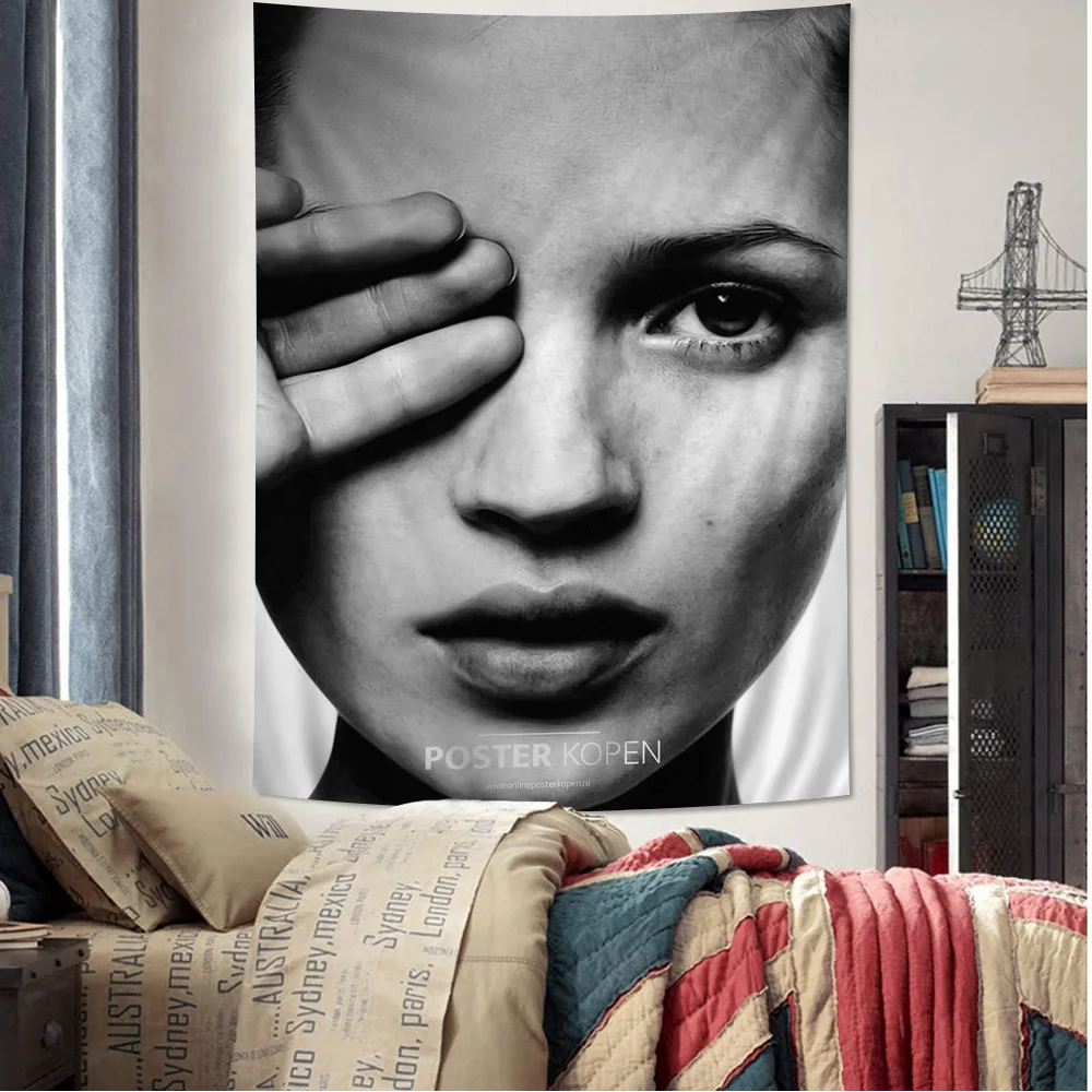 

Kate Moss Models Hanging Bohemian Tapestry for Living Room Home Dorm Decor Japanese Tapestry