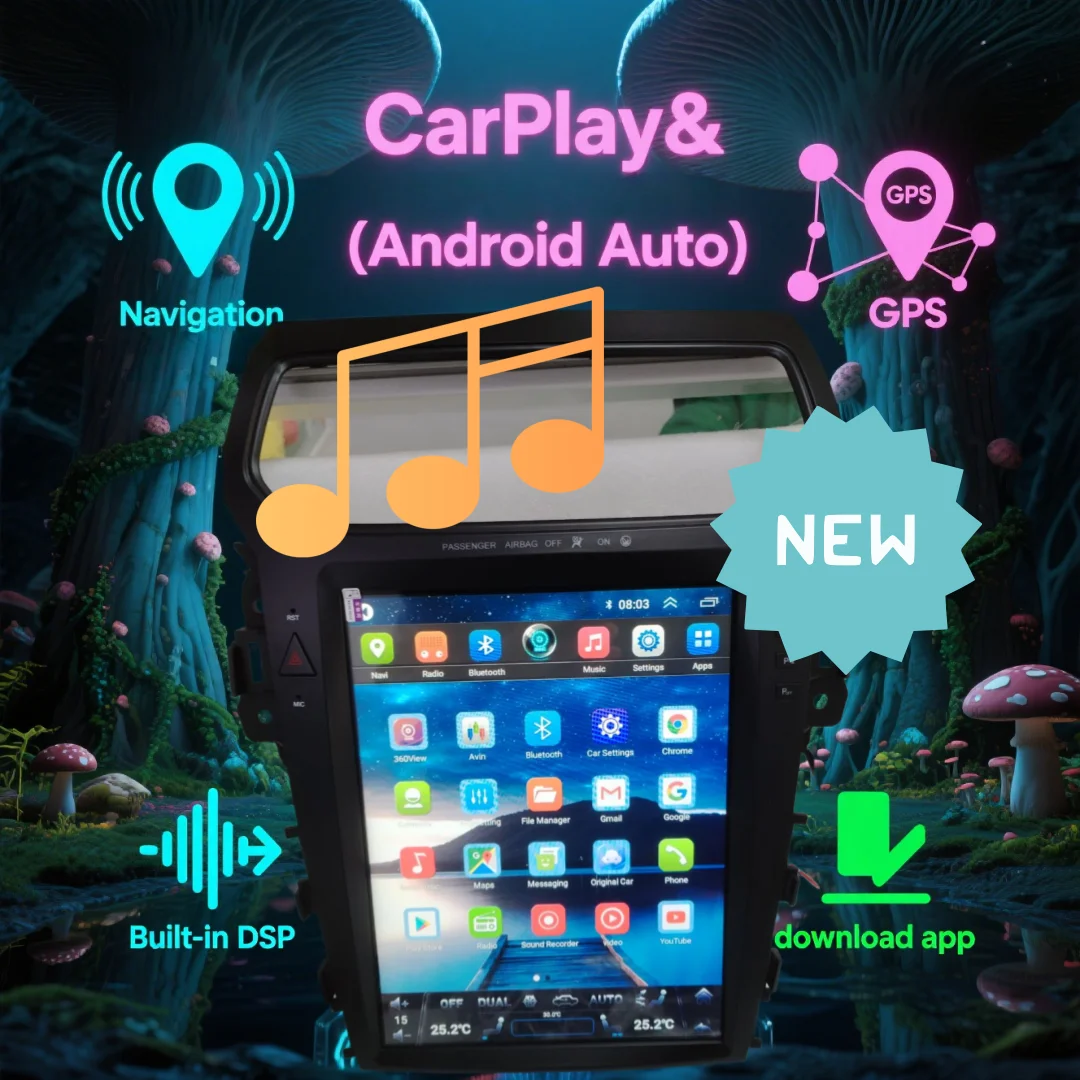 2025 New Car Radio For Ford Explorer 2011-2019 Android Wireless Bluetooth CarPlay GPS Head Unit Touch Screen Stereo System Touch