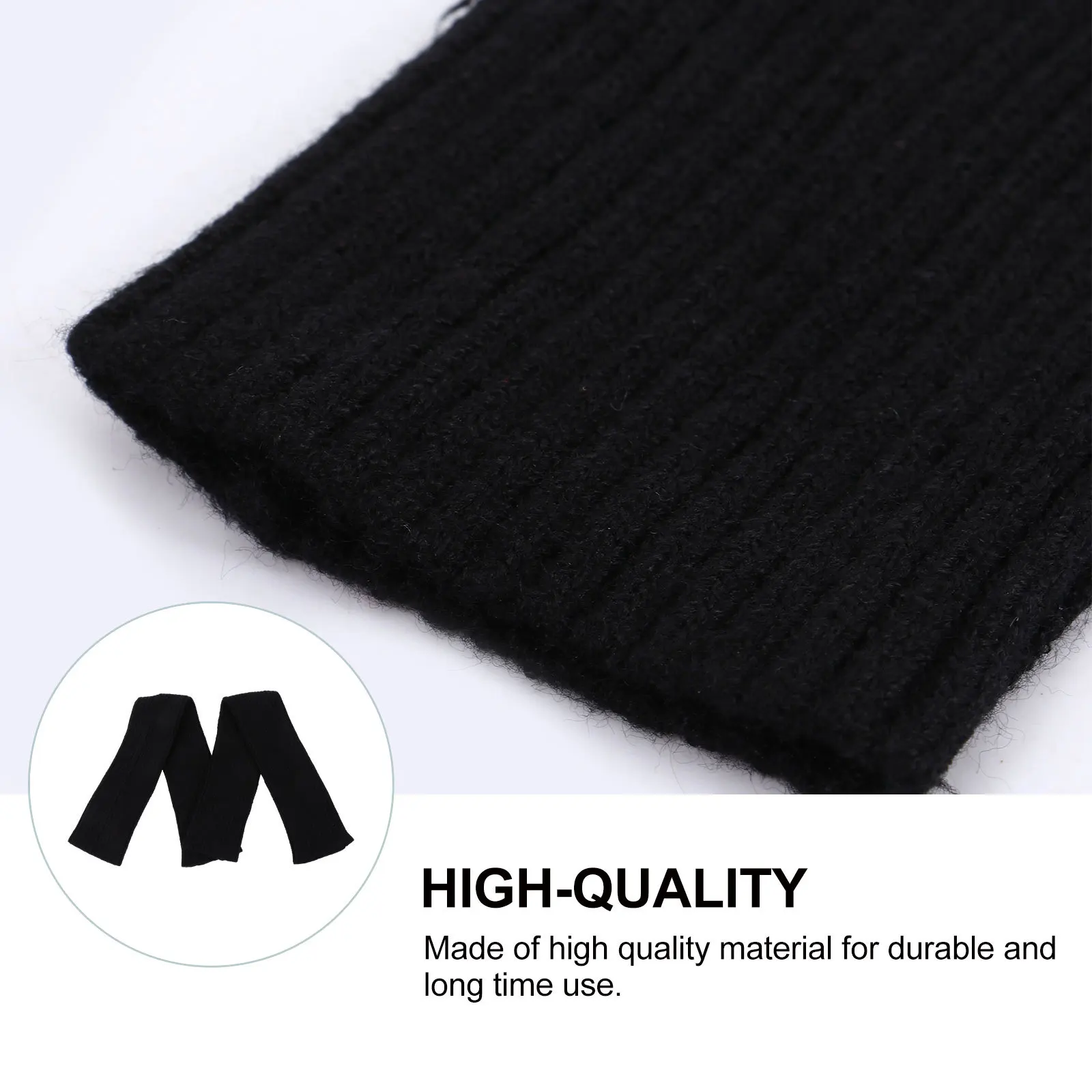 

1 Pair Winter Arm Warmers Thumb Hole Long Fingerless Gloves Knitted Stretchy Hand Protectors For Hiking Biking Skiing Climbing