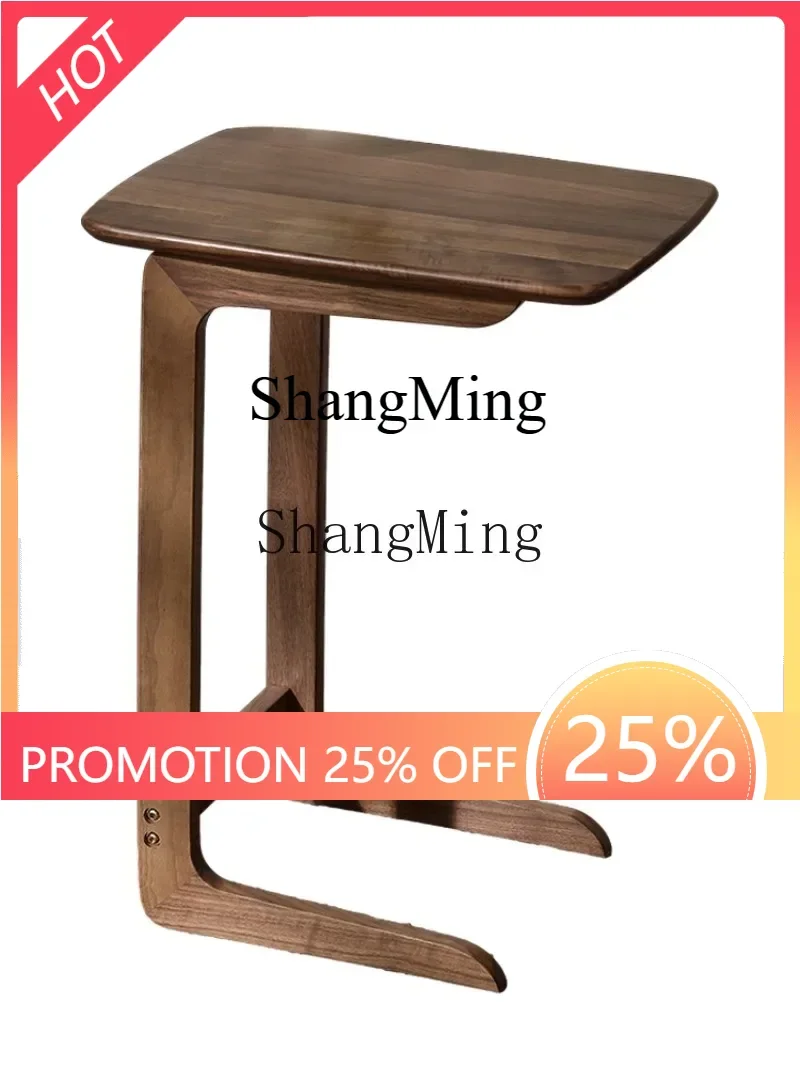 

ZYY exquisite senior black walnut sofa side cabinet mobile side table living room coffee table all solid wood log corner table