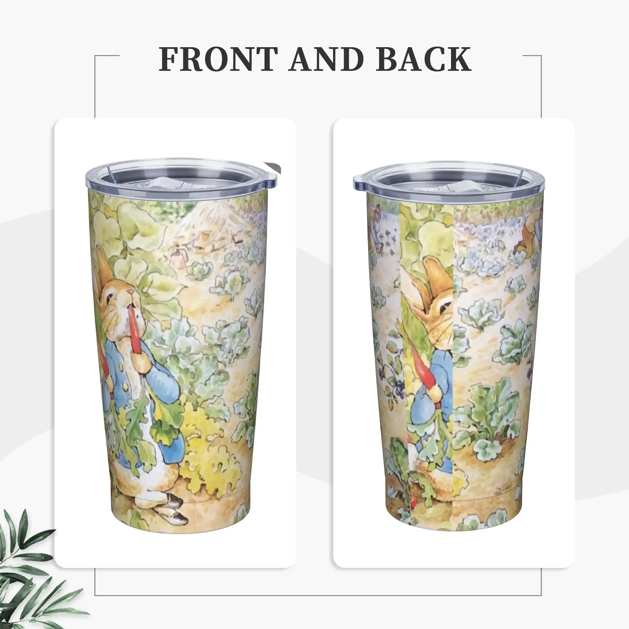 Peter Rabbit Tumbler Vacuum Insulated Rabbit Fairy Tale Nursery Bunny Family Coffee Cups Stainless Steel Mugs Spill Proof, 20oz