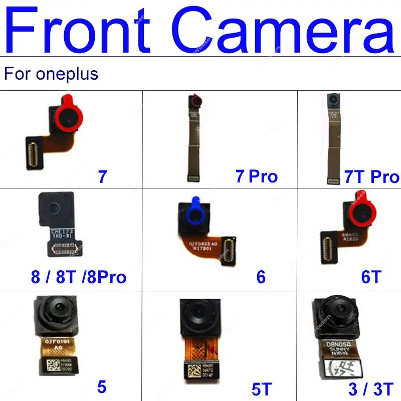 Front Camera Module For Oneplus 1 2 3 3T 5 5T 6 6T 7 7t 8 8T Pro Small Selfie Front Camera Flex Cable Repair Spare Parts