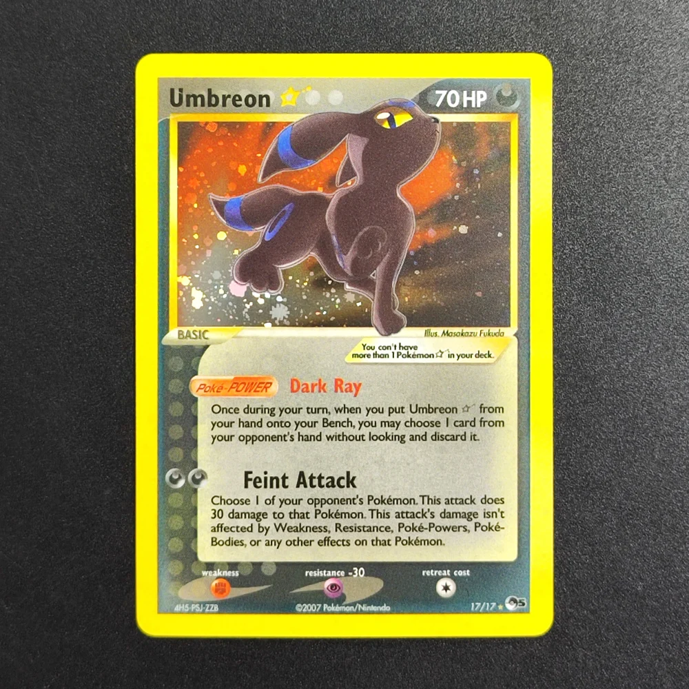 

DIY Proxy Pokemon TCG Card 2007 EN Umbreon 17 Super Rare Collectibles Card Single Classic Game Anime Cards Toys