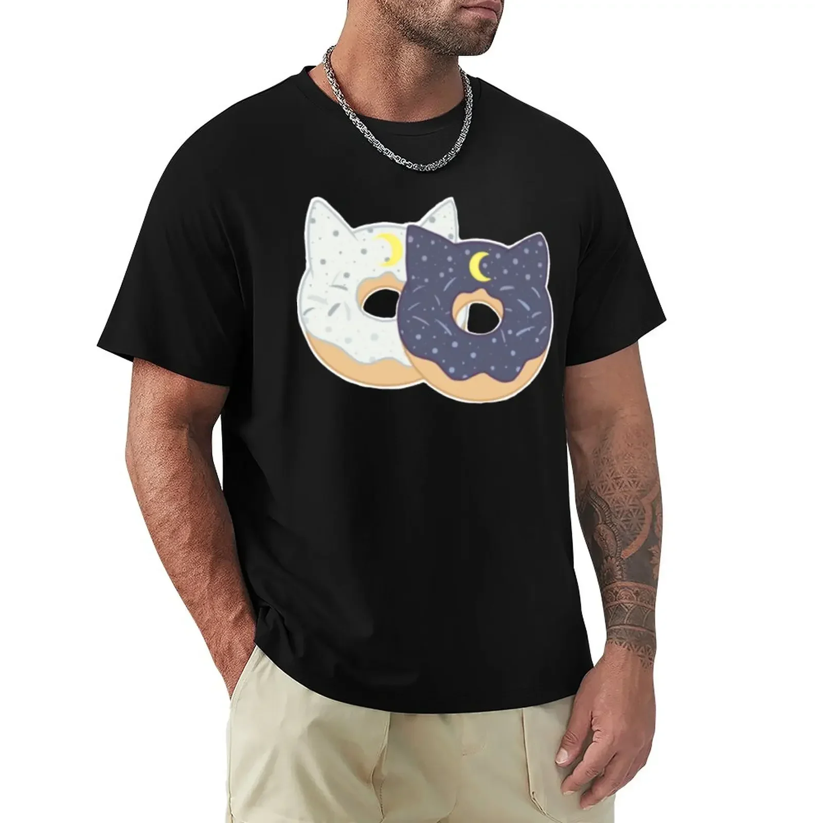 Artemis and Luna Donuts Sticker T-Shirt anime figures plus size tops animal prinfor boys man t shirt men t shirts