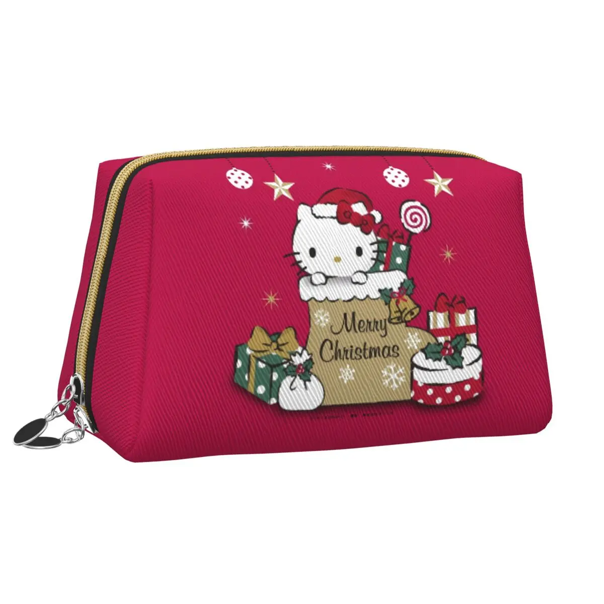 Hello Kitty Christmas Socks Makeup Bag Makeups Pu Leather Multi-purpose Cosmetic Bags Bathroom Custom Woman Storage Organizers