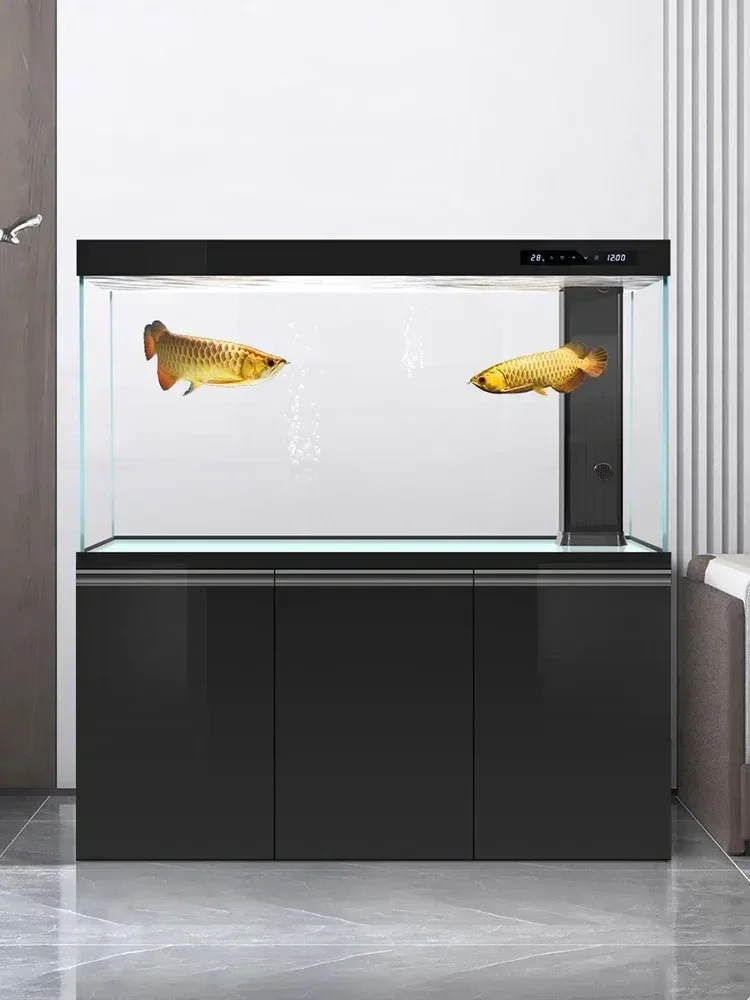 

Fish Tank Living Room Home Super White Glass Aquarium Ecological Bottom Filter Large Dragon Fish Tank