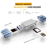 A99TUSB-C Type C /USB 2.0 to NM Nano Memory Card TF Micro-SD Card Reader for Huawei Cell Phone &Amp, Laptop