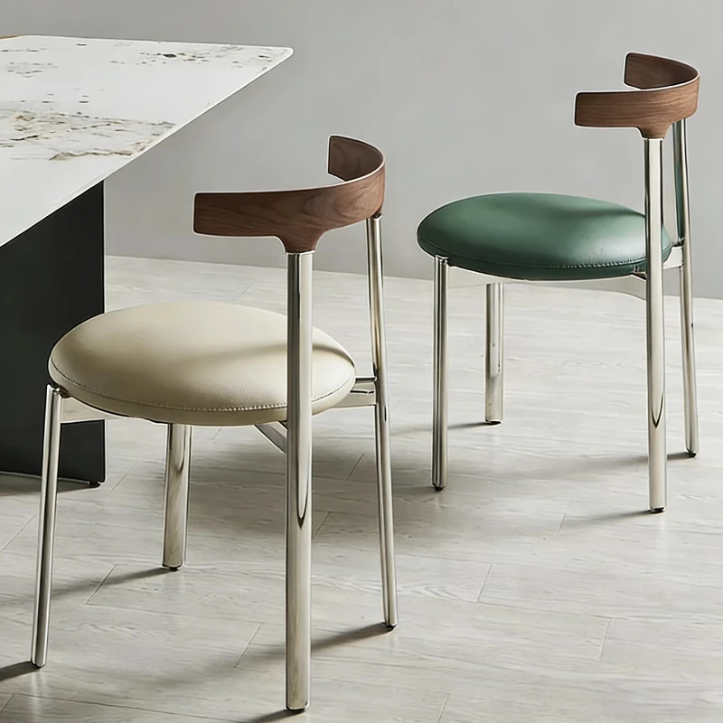 Retro Chinese Style Stackable Kitchen Dining Chair Designer Living Room Chair Luxury Soft Padded Seat Home Dining Room Furniture