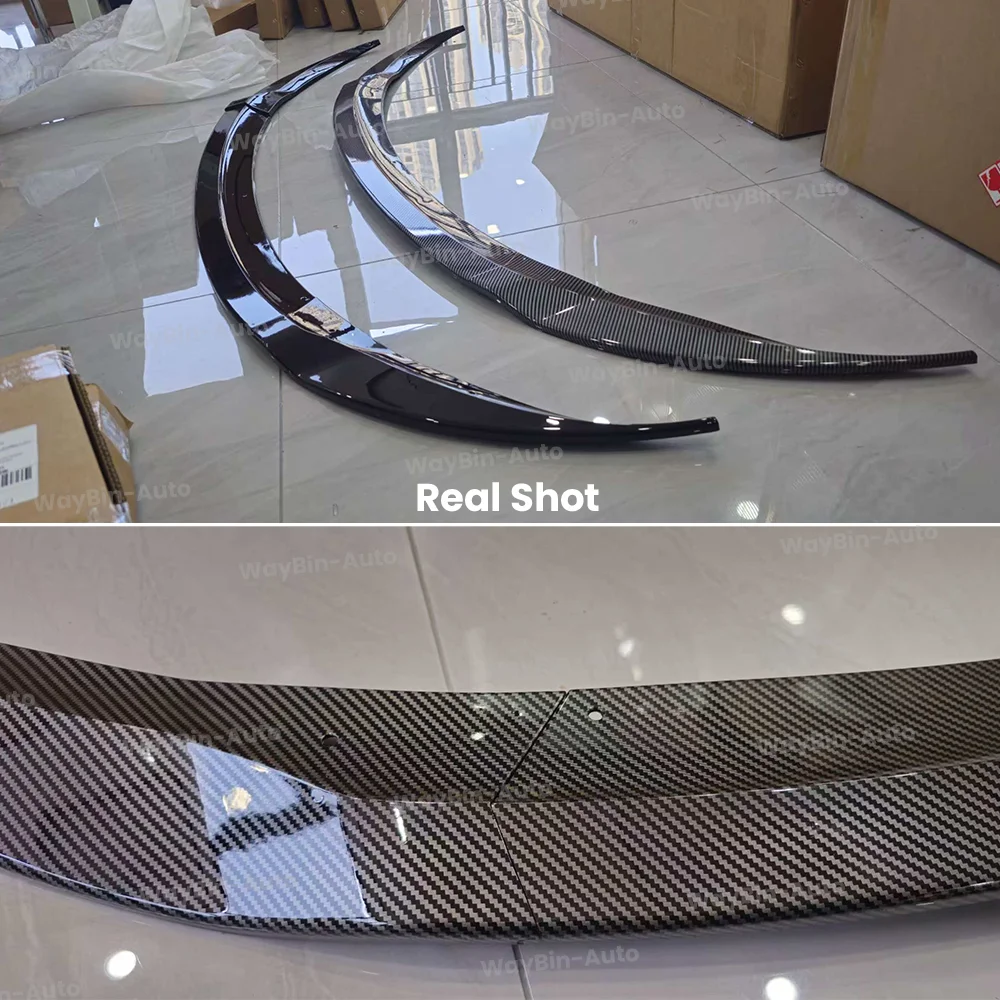 Front Lip For 2017-2025 Tesla Model 3 Highland Bumper Lip Front Guard Trim Spoiler ABS Black Carbon Body kit Auto Accessorie