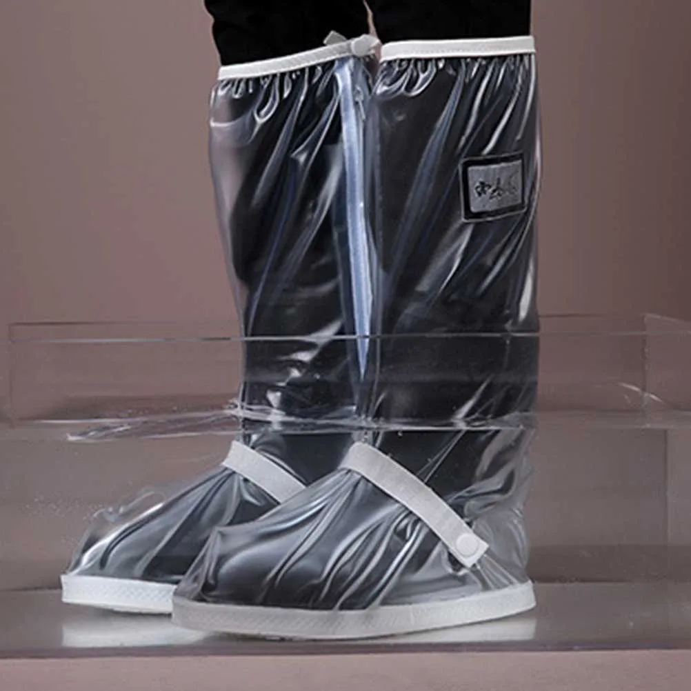 

Waterproof Rain Boots Shoes Covers Unisex Reusable Pvc Galoshes Anti-Slip For Cycling Hiking Walking Beach Garden Farm Xl White