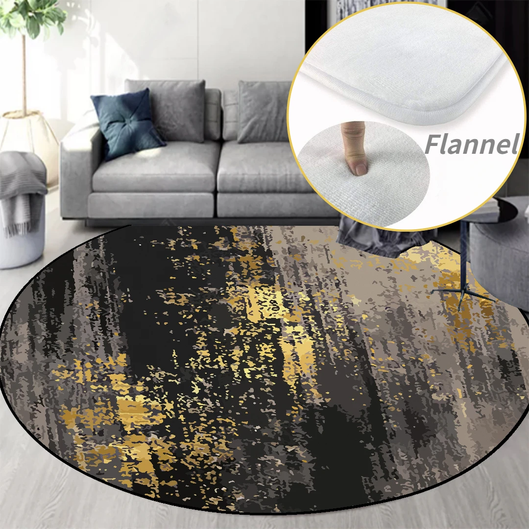 

Abstract Round Carpet Living Room Decor Non-slip Computer Chair Mat Large Area Sofa Side Rugs Washable Entrance Door Bedroom Rug