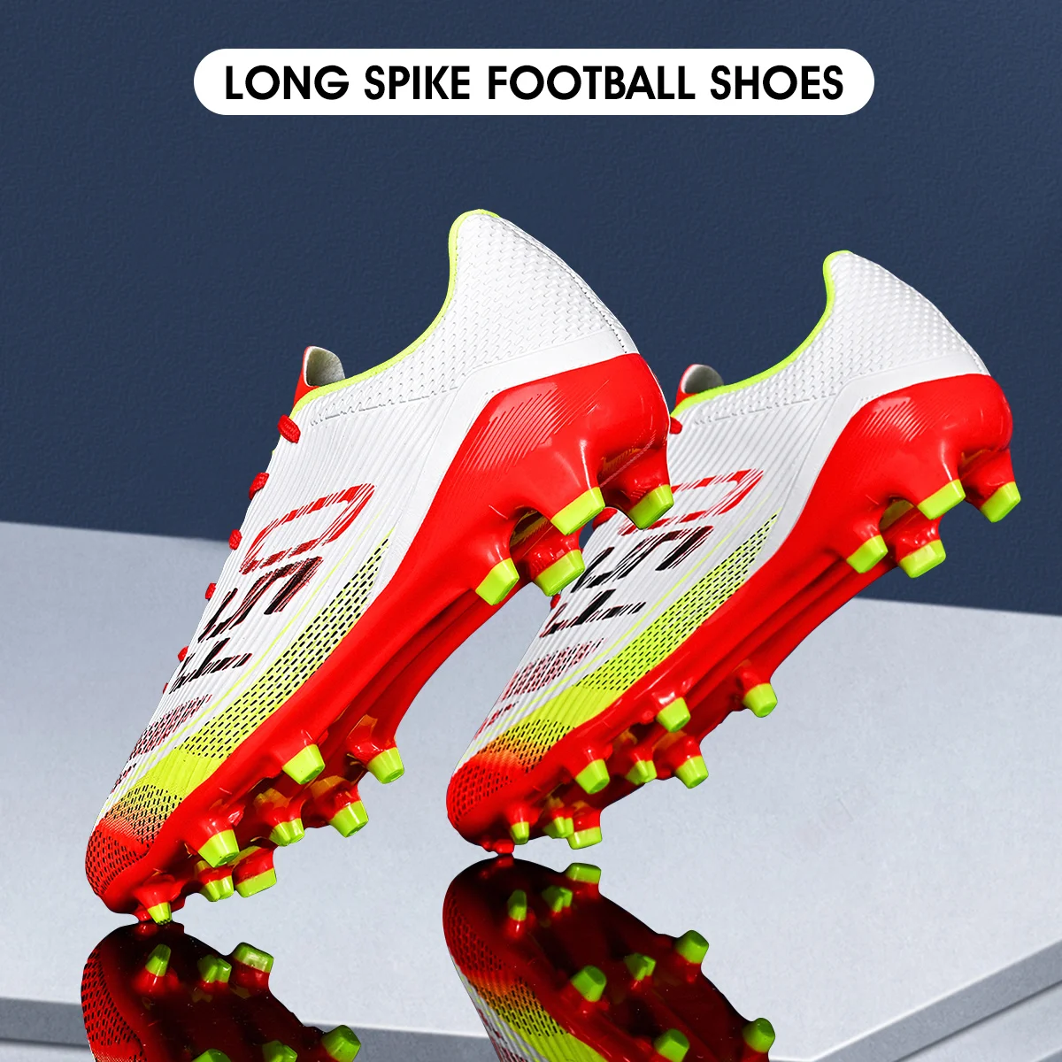 Adult Men's AG/FG Long Spike Football Shoes Outdoor Competition Comfort Breathable Shockproof Sneakers