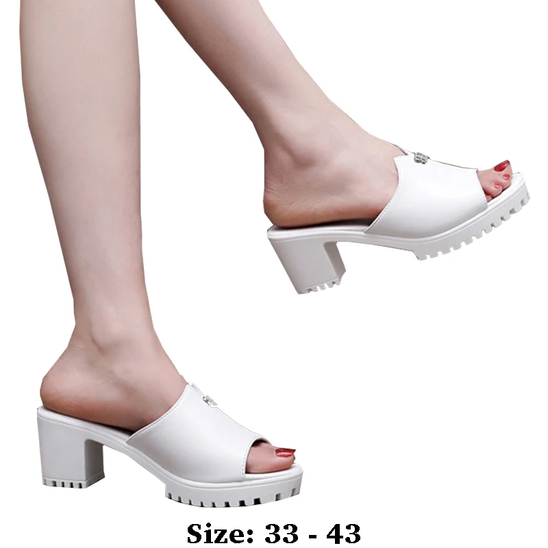 

High quality leather sandals for women 6cm 8cm 10cm high heel 2025 summer size 33 34 platform open toe elegant shoe white green