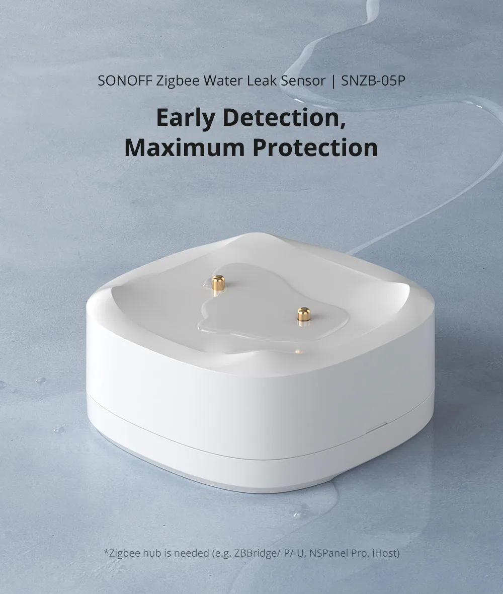 SONOFF SNZB-05P Zigbee 3.0 Water Leak Detector 5 Years Lifetime IP67 Waterproof Remote Control Smart Home with Alexa Google Home