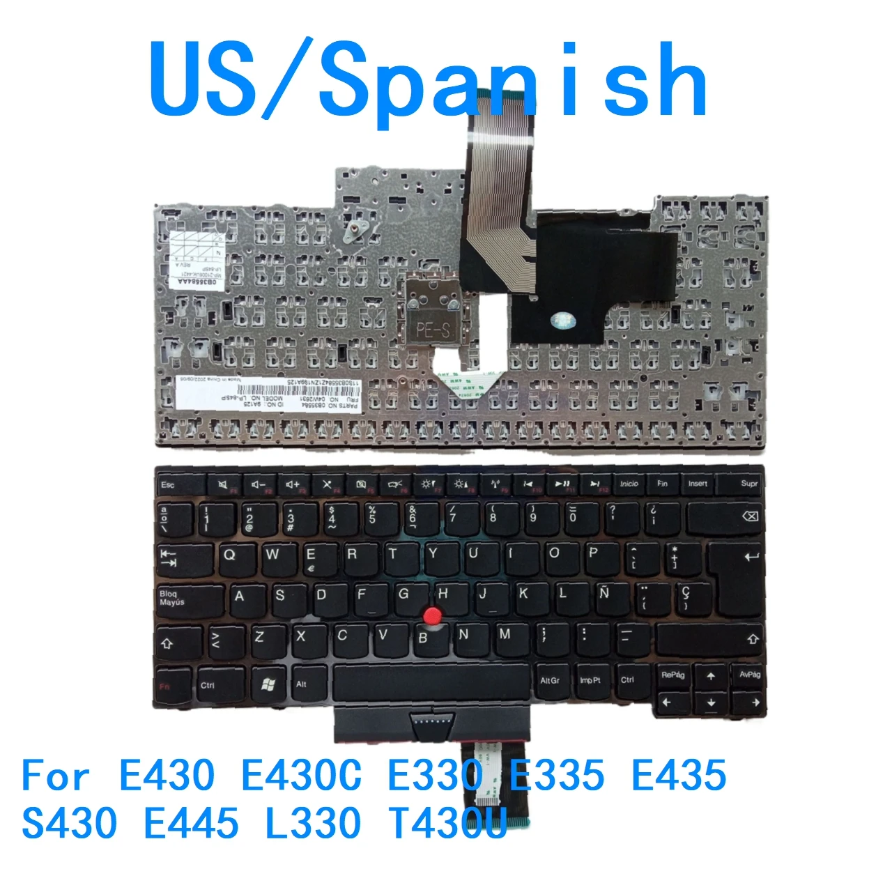 Nuevo teclado en idioma español de EE. UU. para Lenovo Thinkpad E430 E430C E330 E335 E435 S430 E445 L330 T430U 04W2631