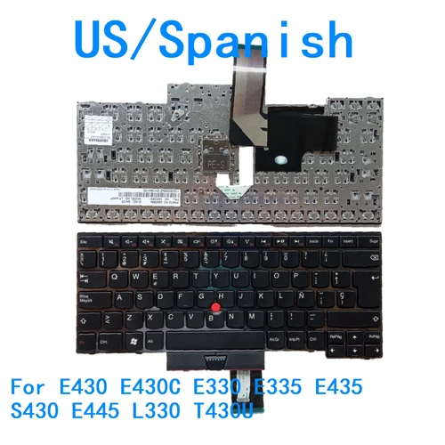 Imagen 1 del producto Nuevo teclado en idioma español de EE. UU. para Lenovo Thinkpad E430 E430C E330 E335 E435 S430 E445 L330 T430U 04W2631