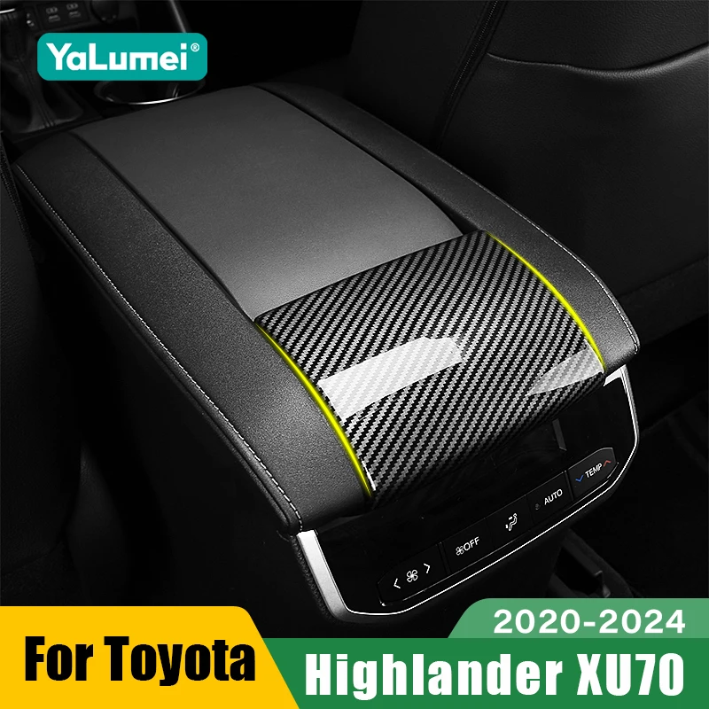 

For Toyota Highlander XU70 Kluger 2020 2021 2022 2023 2024 Car Center Console Armrest Box Trim Cover Accessories
