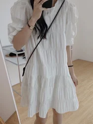 Summer Short Sleeve Women Dress Casual Loose Dresses Fashion Beach Dress Elegant Sweet Robe