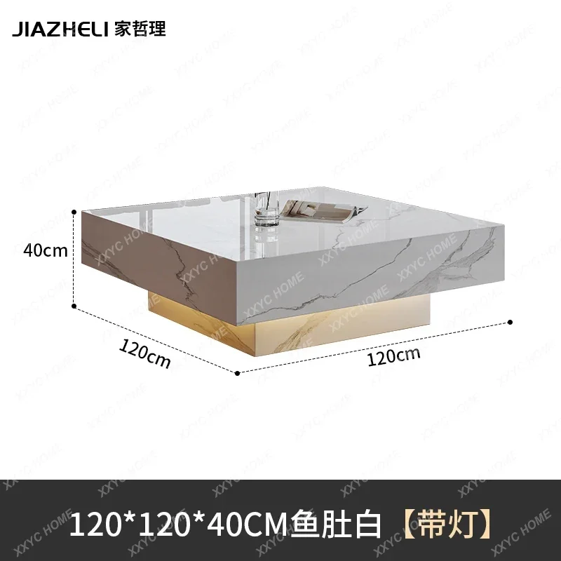 minimalist small apartment square coffee table high-end living room suspended new creative square coffee table