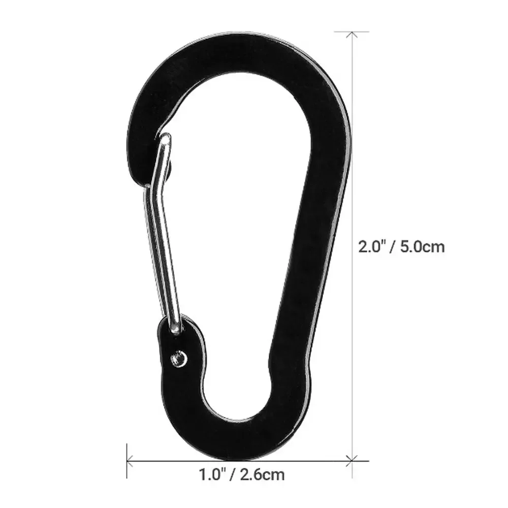 5Pcs Aluminum Alloy Carabiner Outdoor Backpack Tools Camping Climbing Buckle Fishing Hook Keychain Lock Buckle Snap Clip