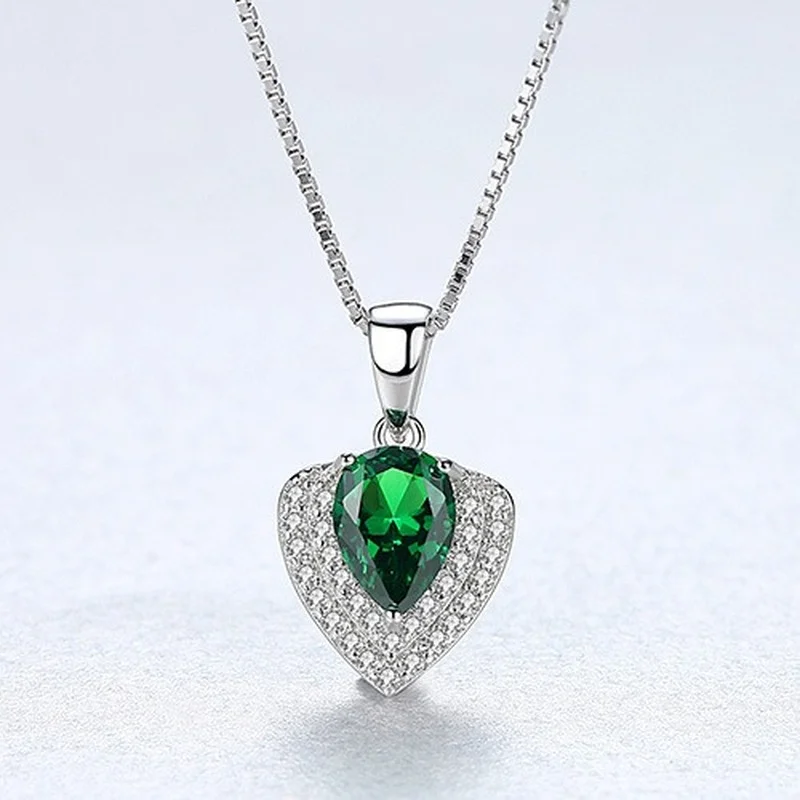 SACE GEMS Colorful Gems Pendant Necklace Women 925 Sterling Silver Clavicle Chain Wedding Party Luxury Fashion Fine Jewelry