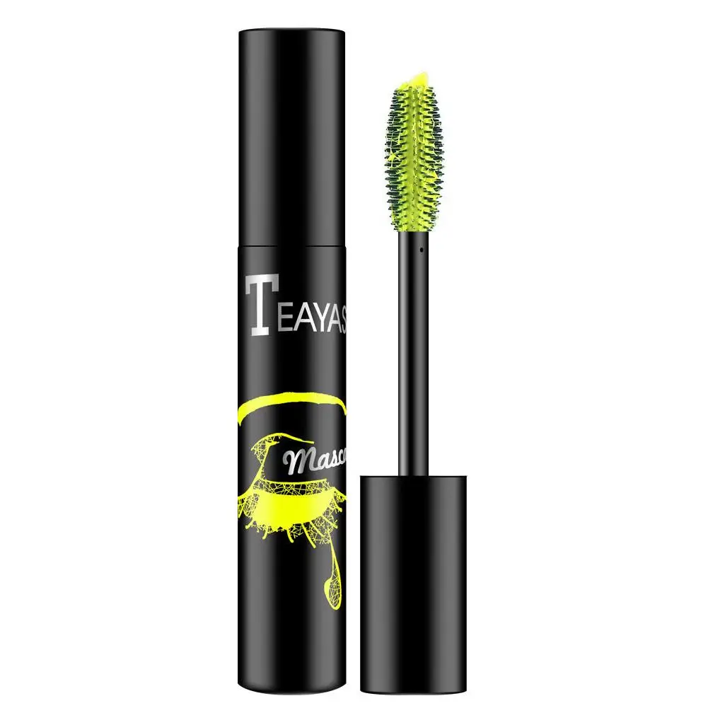 Professional Color Waterproof Maquiagem Mascara, Rápido, cílios fluorescentes, cílios verdes, Seco Alongamento, Z6v6