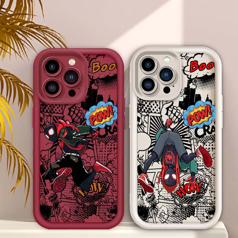 غروت الرجل العنكبوت شعبية كول لابل آيفون 16 15 14 13 12 11 برو ماكس زائد العين سلم لينة غطاء سيليكون بولي يوريثان جراب هاتف #1