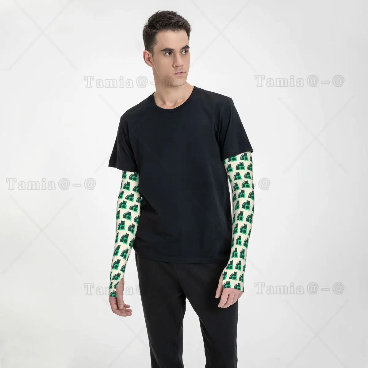 Personalizzato Orla Kiely Cat Protezione solare UV Manicotti rinfrescanti Uomo Donna Scandinavo Sport Ciclismo Tattoo Cover Up
