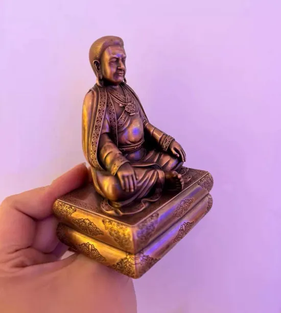 10CM Tibet Marpa Master Guru Buddha Copper Statue