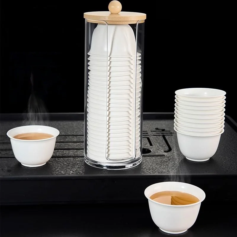 GIANXI Disposable Rice Husk Tea Cup Kung Fu Tea Set High Temperature Tea Drinking Home Hospitality Glass Wine Glasses high-grade