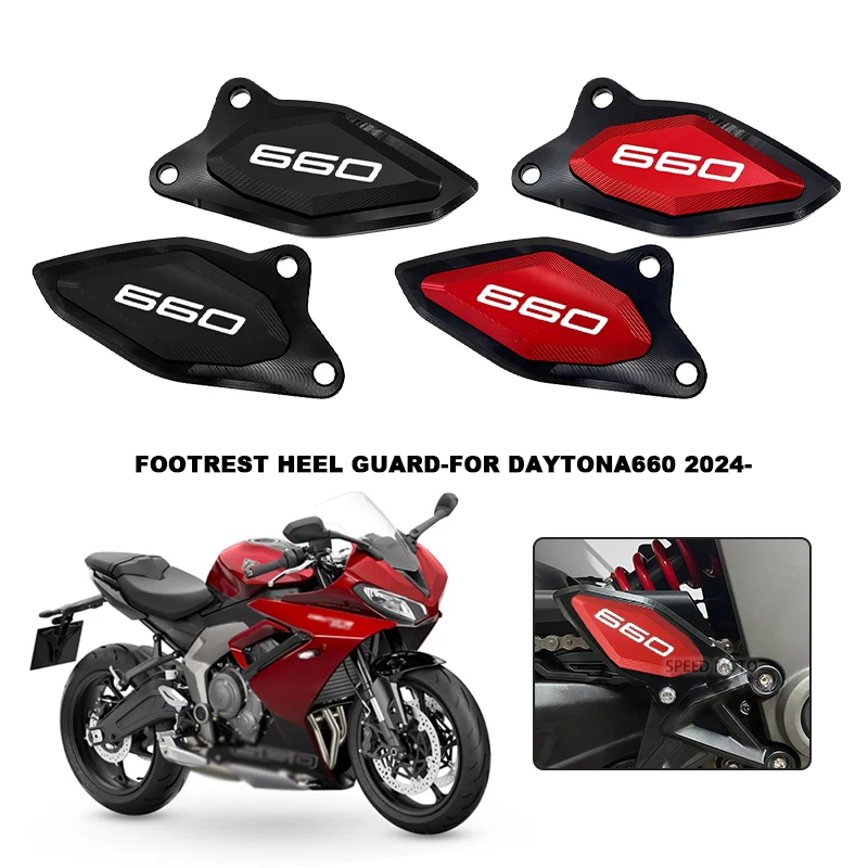 Accessories For Daytona660 Daytona 660 2024 2025 Motorcycle CNC Footrest Heel Guard Cover Rearsets Foot Rest Peg Protector 2