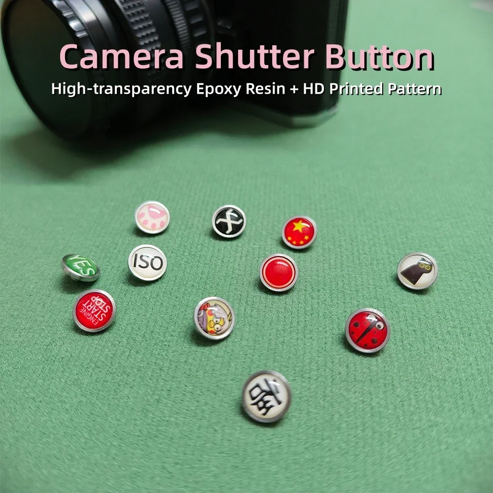 Universal Camera Shutter Button, Cute Pattern Aluminum Alloy Cap, Screw-in 3-3.5mm for Mirrorless, Camera Accessory