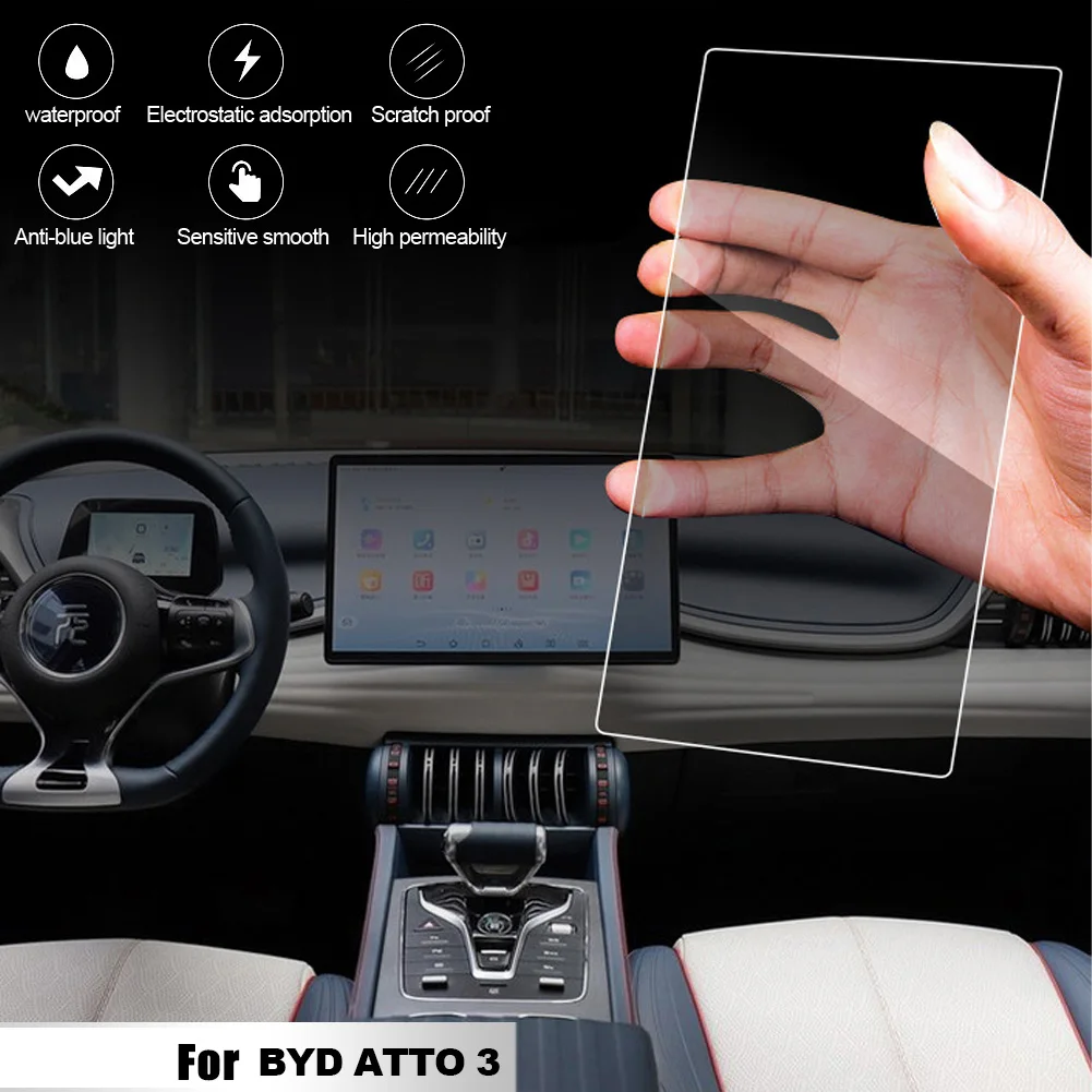 Tempered Glass Screen Protector Film for BYD Atto 3 Yuan Plus 2022 2023 Car Infotainment Radio GPS Navigation Dashboard