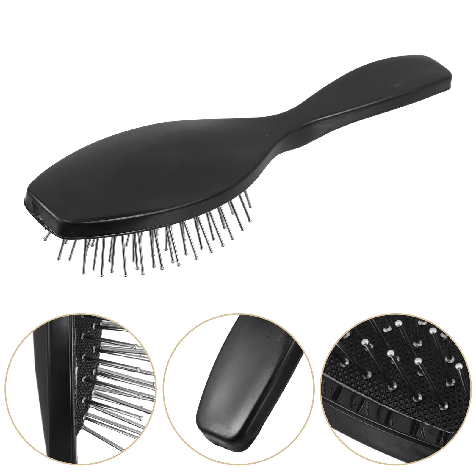 

Anti-Static Steel-Tooth Comb Heavy-Duty Durable Detangling Tool For Synthetic Natural Wigs Round Paddle Brush Curly Straight
