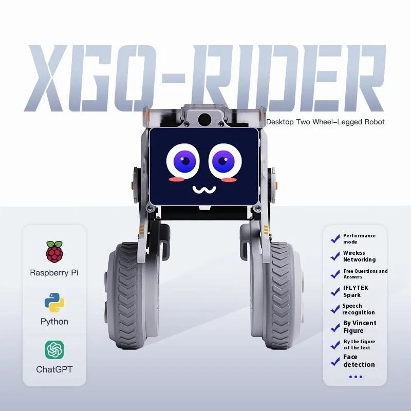 XGO Rider Robot Desktop AI Wheel-Legged Robot Omni Directional Self-Balancing Raspberry Pi Electronic Pet AI Robot with Custom