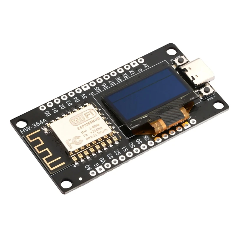 Nodemcu ESP8266 Development Board Serial Wifi Module CH340G With 0.96 OLED Screen For Arduino/Micropython ESP8266 Durable (A)