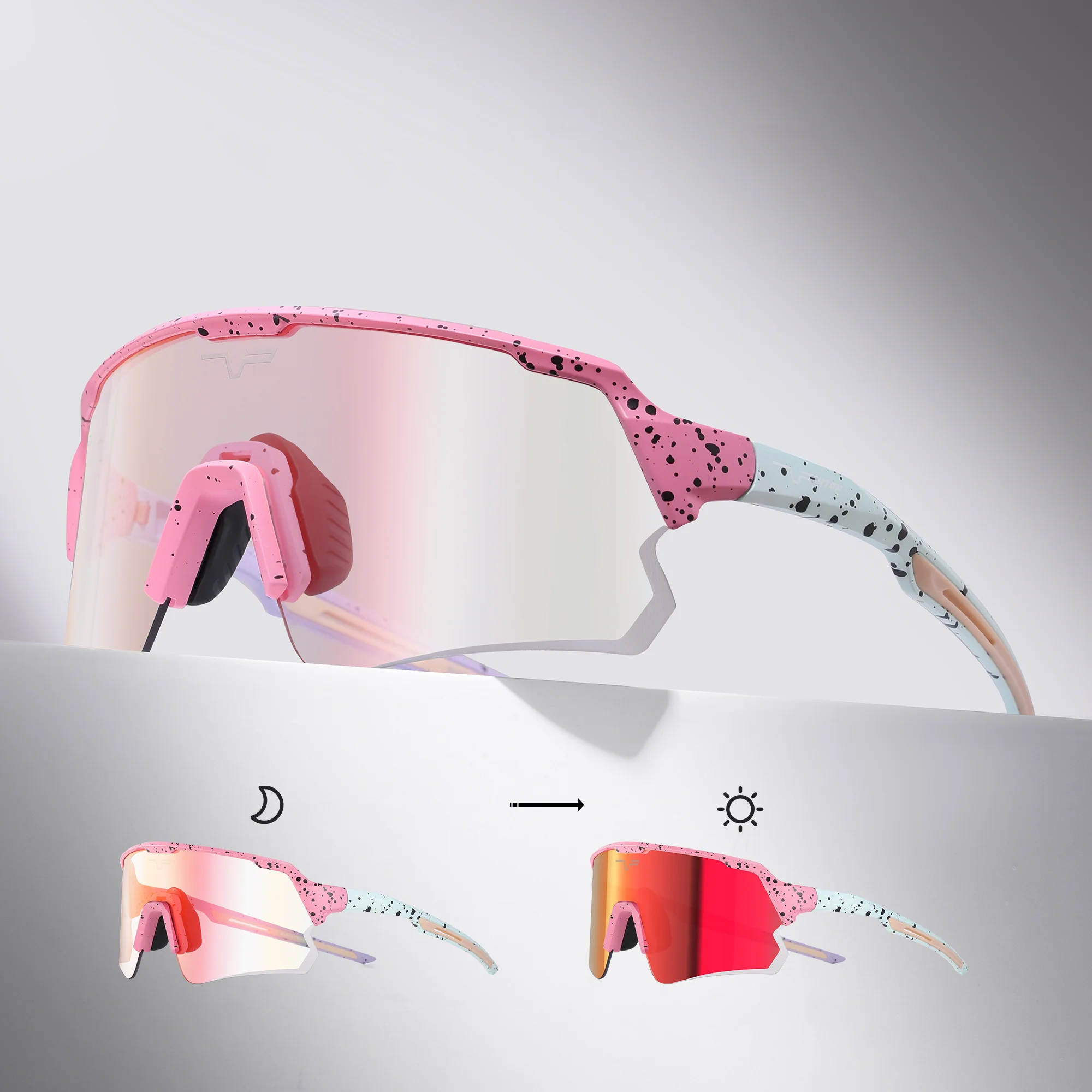 

PUTON Photochromic Cycling Glasses Cycling Eyewear Drive Hiking Outdoor Sunglasses Cycling Glasses MTB Road Bicycle Goggles