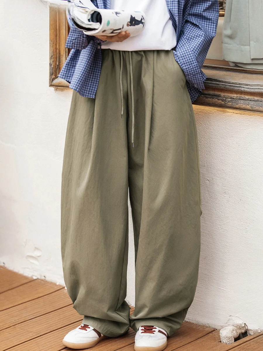 

NELY Loose Wide Leg Workwear Casual Trousers Men's Harajuku Sle Long Pants Straight Cut Comfortable Youthful Spring Season