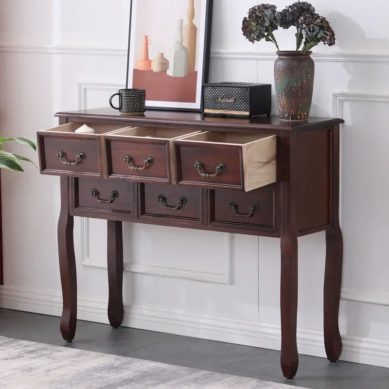 Entryway Cabinet Durable Solid Wood Furniture Vintage Sideboard Tea Table for Living Room