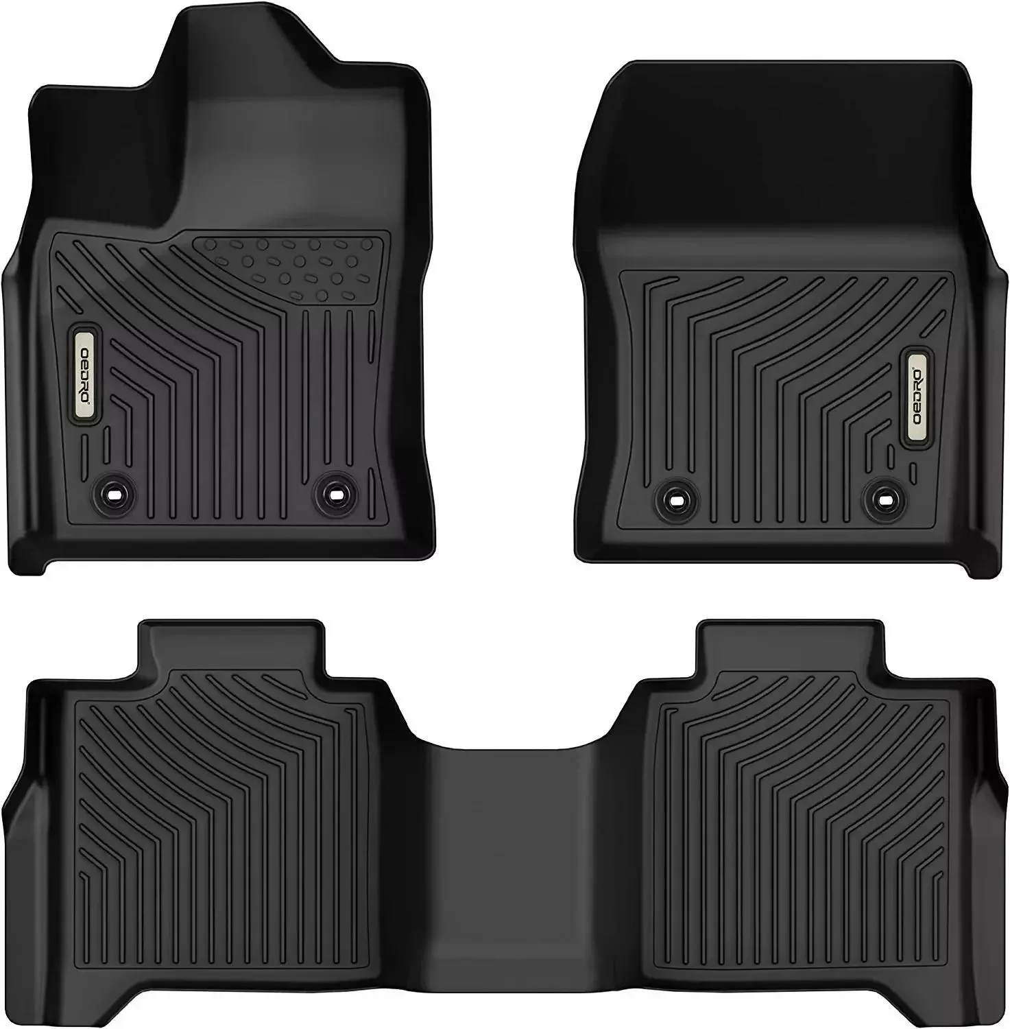 OEDRO Floor Mats Liners For 2022-2024 Toyota Tundra CrewMax Cab TPE Rubber Waterproof