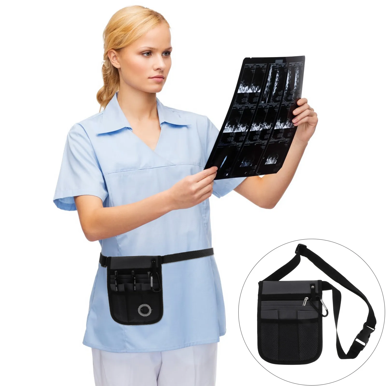 

1Pcs Nurse Waist Bag Oxford Cloth Tool Organizer Pouch with Multiple Pockets for Doctors Veterinarians Pharmacists