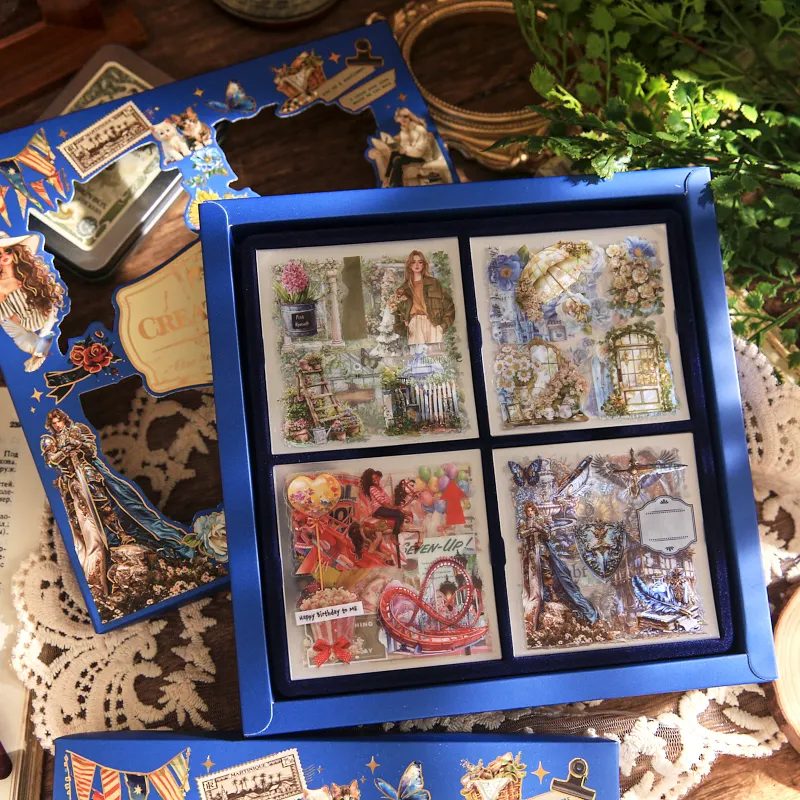 

100 листов/коробка, серия «Мировая творчество», наклейка, подарочная коробка, ручная учетная запись, материал для коллажа, поздравительная открытка, блокнот, декоративный подарок