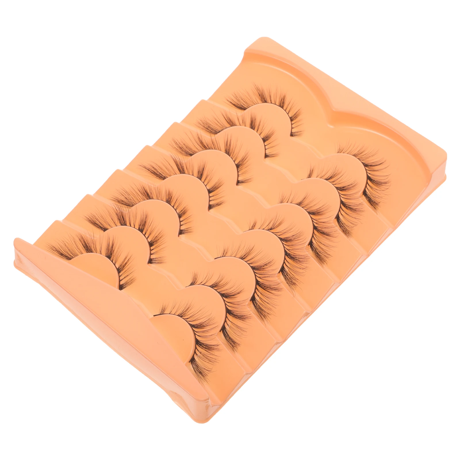 

7 Pairs False Eyelashes Fox Eye Lashes Wispy Chemical Fiber Stage Daily Makeup Long Wear Lightweight Easy Apply