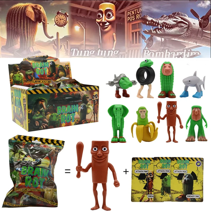 

Italian Brainrot AI Animals Tung Tung Tung Sahur Figure Toys Tralalelo Tralala Figurine Doll Desk Decoration Model Ornament Gift