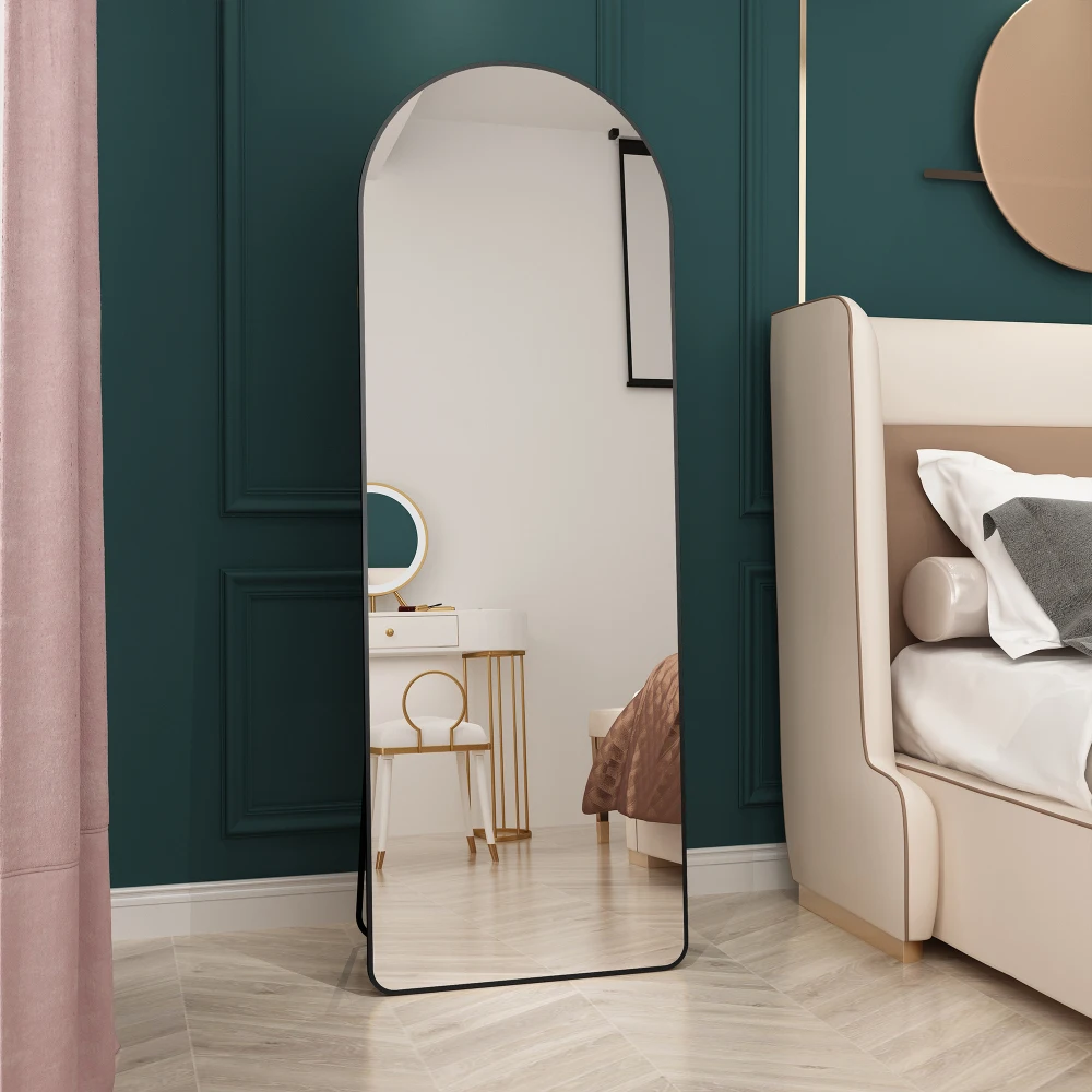 

Floor Mirrors Full Length Mirrors metal Frame Arched Wall Mirror, Bathroom Makeup Mirror, Bedroom Porch, Clothing Store, Mounted