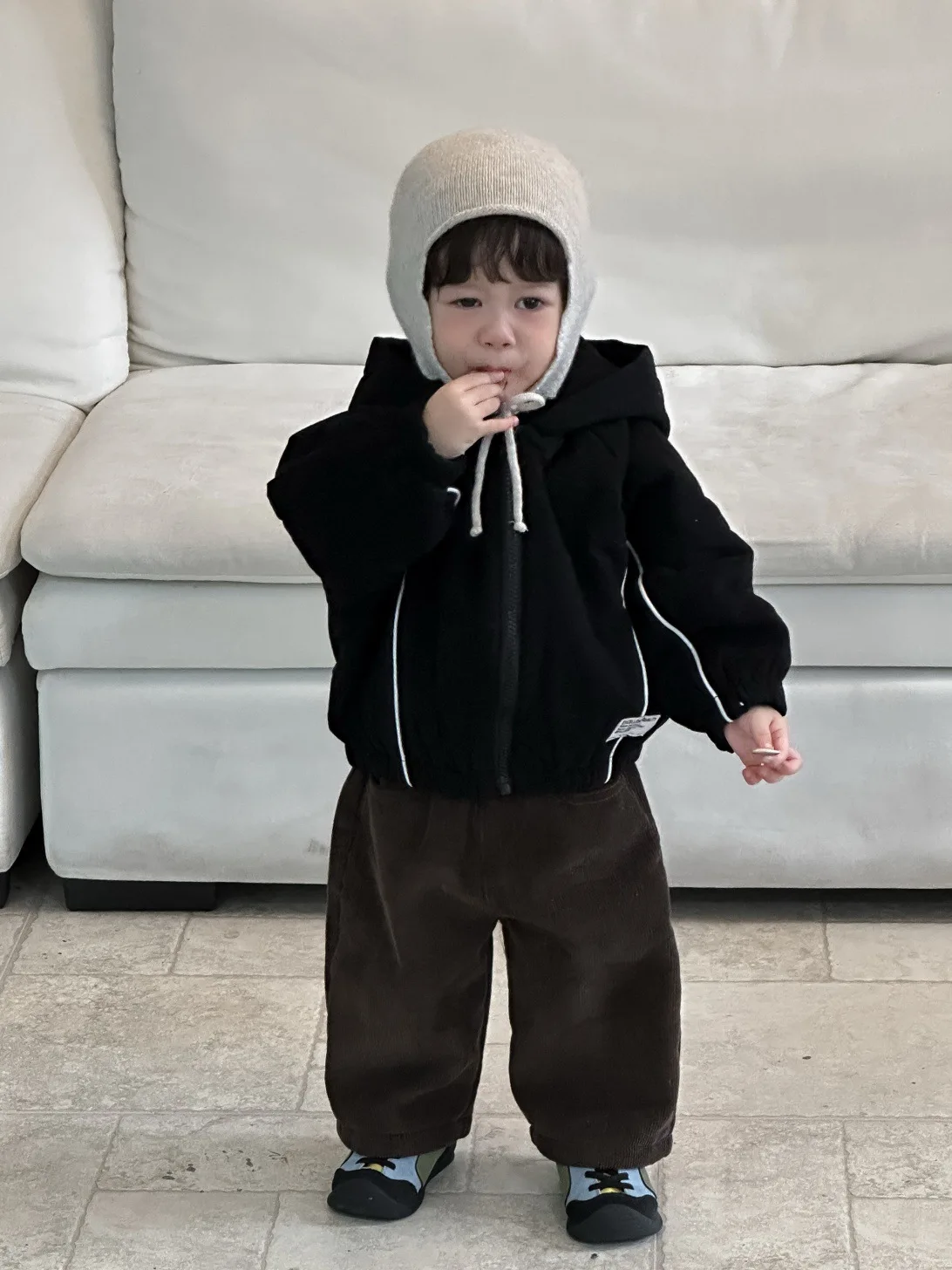 2025 Winter New Children Long Sleeve Hooded Coat Plus Velvet Thick Boys Warm Zipper Coat Solid Girls Casual Jacket Baby Clothes