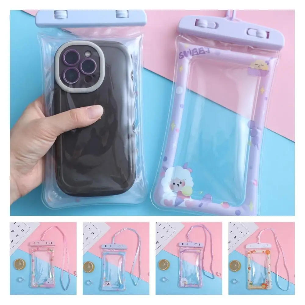 Cartoon Waterproof Phone Case Thick Strap Mobile Phone Pouch Bag Mobile Phone Waterproof Bag Transparent Case Cover