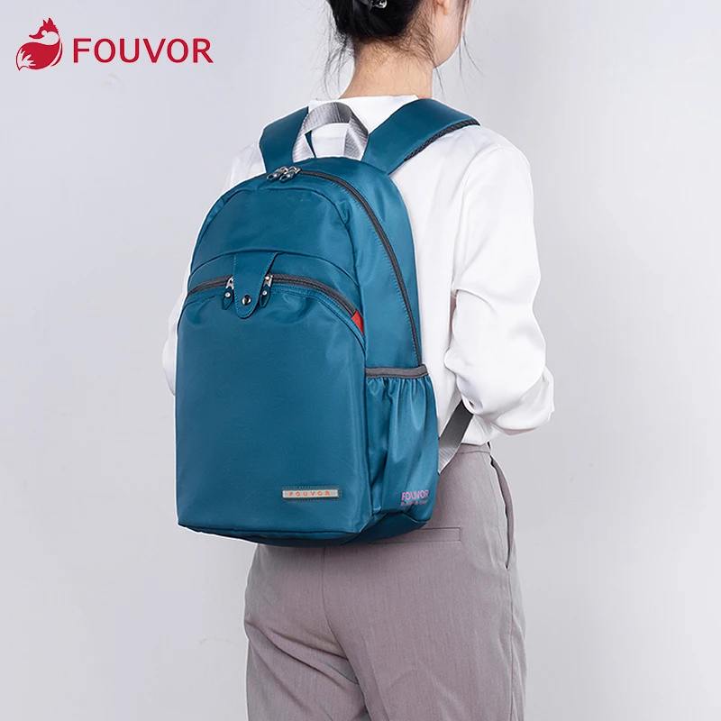 Fouvor 2024 Fashion Oxford Computer Backpack for Women Large Outdoor Zipper Travel Bag Canvas Teenager Girls School Bags 2587-23