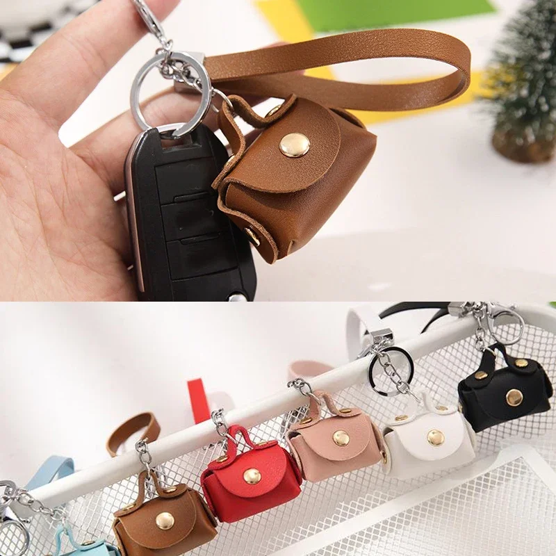 Kawaii Cute Coin Purse Women\'s Bags Soft Leather Housekeeper Keychain Coin Wallet Pouch Mini Portable Storage Bag Earphone Box